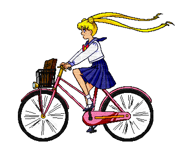 woman with bicycle bp - Kostenlose animierte GIFs
