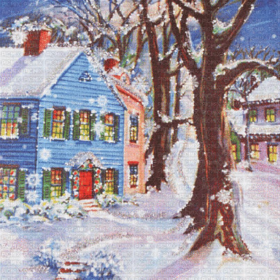 soave background animated winter vintage house - Gratis geanimeerde GIF