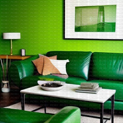 Green Leather Living Room - darmowe png