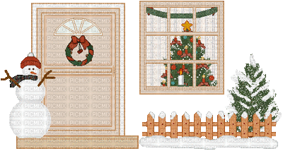 Noël.Christmas House.window.Victoriabea - GIF animado gratis
