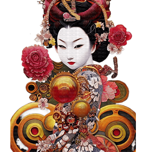 kikkapink surreal geisha - ilmainen png