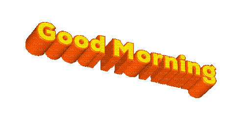 3D animated yellow Good Morning sticker - 免费动画 GIF