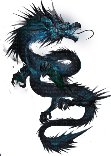 Dragon chinois.Asian.Blue.Victoriabea - ücretsiz png