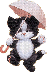 Kaz_Creations Cute Cat Umbrella - Бесплатни анимирани ГИФ