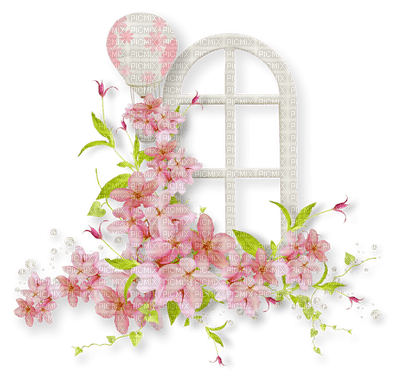 fenêtre fleurie - PNG gratuit