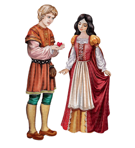 princely couple, heart, love - png gratuito