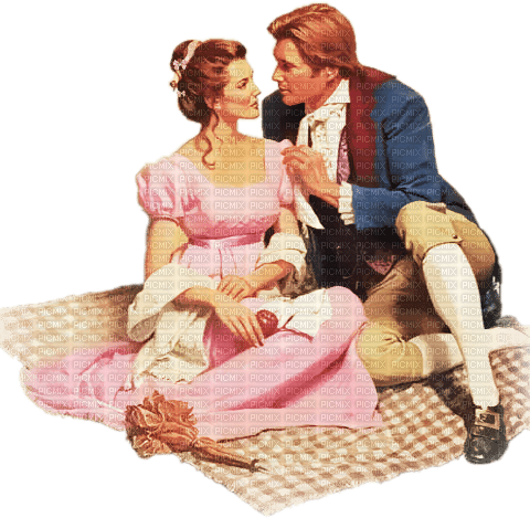 soave couple vintage spring blue brown pink - δωρεάν png