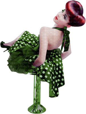 Kaz_Creations Woman Femme Green Redhead - Free PNG