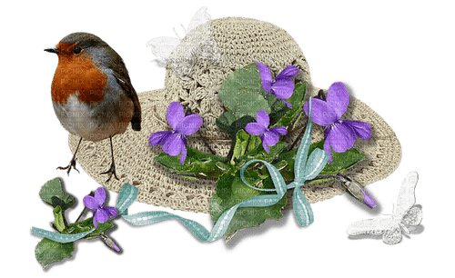 dolceluna deco spring bird hat - Free PNG