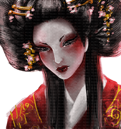 geisha dark fantasy - bezmaksas png