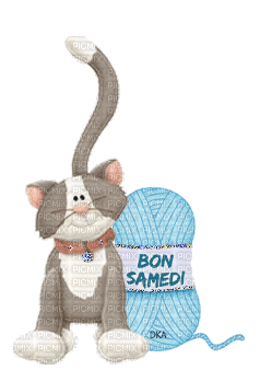 bon samedi le chat - Darmowy animowany GIF