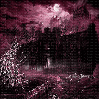 soave background animated gothic castle pink - Ingyenes animált GIF