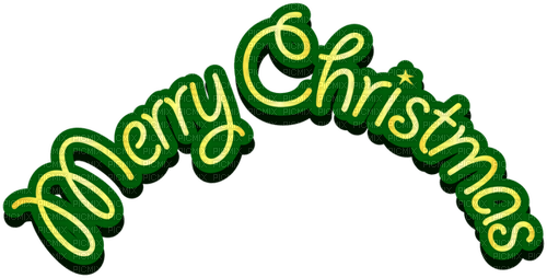 Merry Christmas.Text.Green.Gold - gratis png