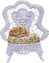 Wicker Chair with Sleeping Cat - Free animated GIF