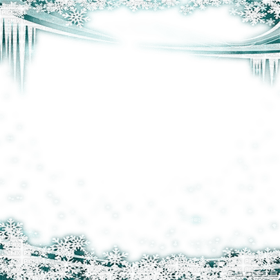 soave frame winter ice snowflake deco teal - kostenlos png