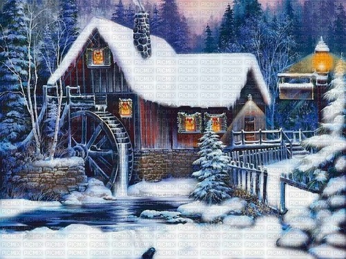 loly33 moulin hiver - kostenlos png