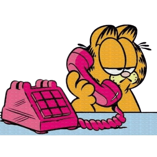 garfield on the phone - gratis png