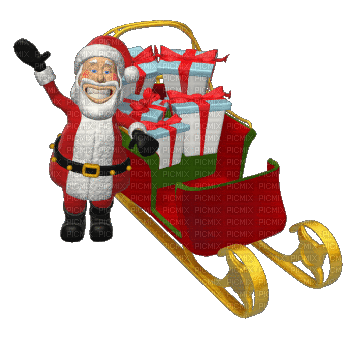 Kaz_Creations Christmas Animated Santa Waving - Gratis animerad GIF