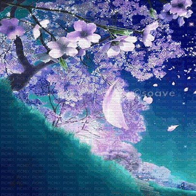 soave background oriental spring  purple teal - Free animated GIF