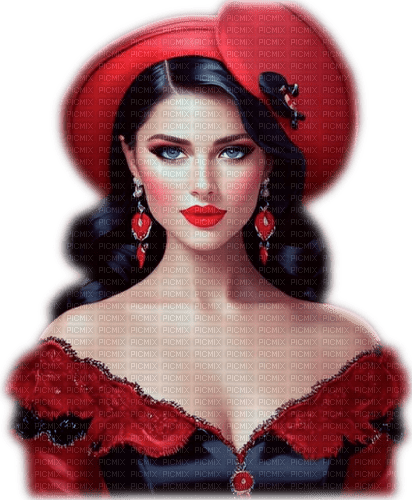 Woman red hat - 免费PNG