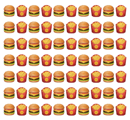 Burgers and fries overlay - ücretsiz png