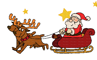 santa sleigh gif pere noel traineau - GIF animasi gratis