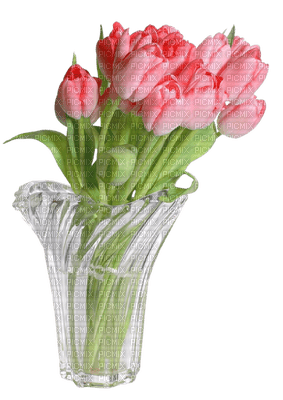 Tulipes.Vase.tulips.Pot.Fleur.Flowers.pink.Victoriabea - png gratuito