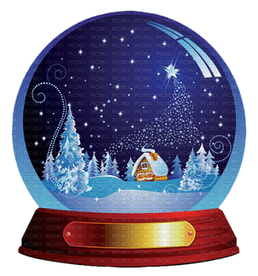 snow globe deco winter hiver neige noel - PNG gratuit