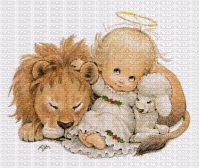The Lion and the Lamb bp - Бесплатный анимированный гифка