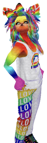 Pride rainbow catboy - ücretsiz png