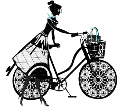 Kaz_Creations Silhouettes Silhouette Girl On Bike - Бесплатный анимированный гифка
