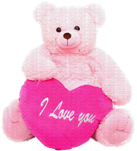 Teddy.Bear.Heart.Love.Pink - png grátis