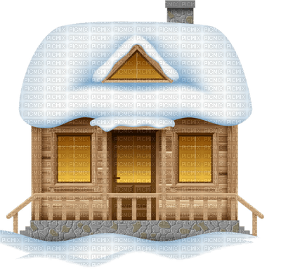 winter hut hiver house snow neige - PNG gratuit