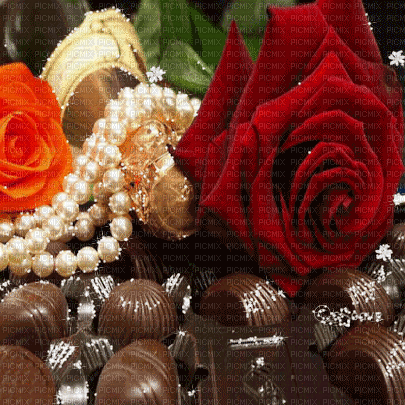 soave background animated chocolate flowers rose - Бесплатный анимированный гифка