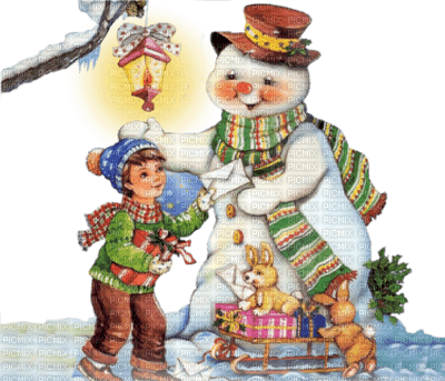 loly33    enfant    bonhomme  de neige - δωρεάν png