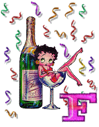 Kaz_Creations Alphabets Confetti Betty Boop  Letter F - Free animated GIF
