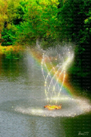 water rainbow fountain - Бесплатный анимированный гифка