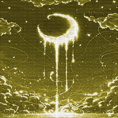 Y.A.M._Fantasy night stars moon yellow - 無料のアニメーション GIF