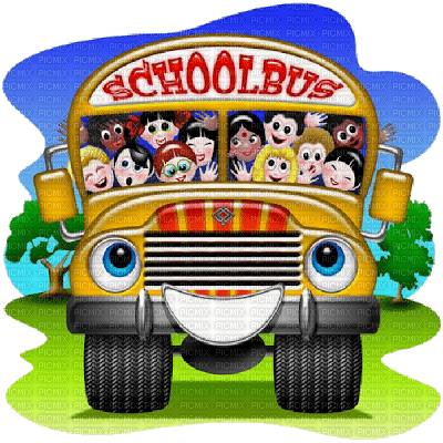 Kaz_Creations Cartoon School Animals Bus - PNG gratuit