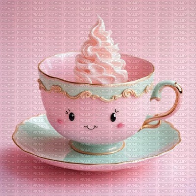 Kawaii Pink Teacup - png ฟรี