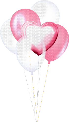 Balloons.White.Pink - Free PNG