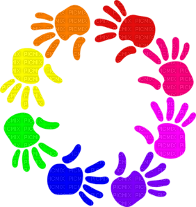 Kaz_Creations Colours Hands Circle - kostenlos png