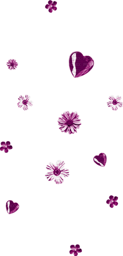 Hearts.Flowers.Purple - Free PNG
