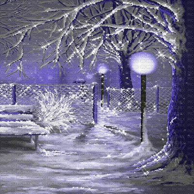 kikkapink background tree lights snow winter - GIF เคลื่อนไหวฟรี
