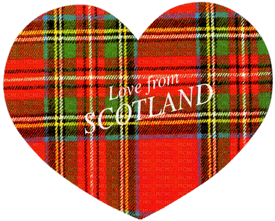 Kaz_Creations Heart Tartan Scottish Text Love From Scotland - Free animated GIF