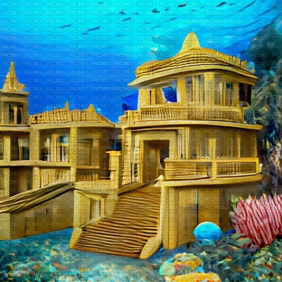 Gold Underwater Palace - png gratis