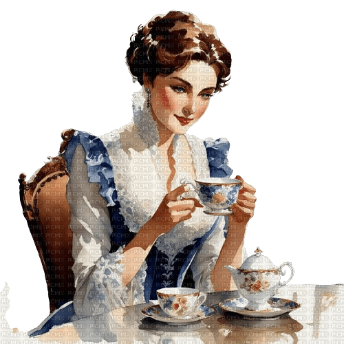 loly33 femme vintage café - 無料png