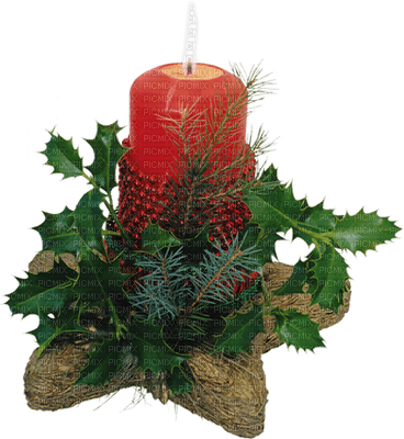 Christmas decorations candle_Noël décorations bougie tube - PNG gratuit