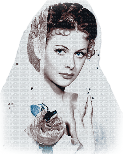 soave woman vintage face hedy lamarr brown blue - 免费PNG
