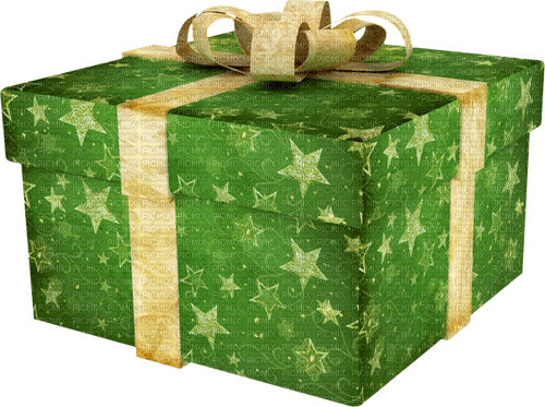 Gift.Box.Gold.Green - png gratis